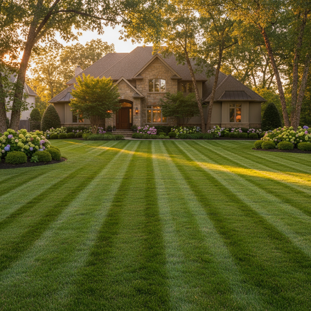 Pristine residential lawn